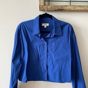 COS Royal Blue Cropped Shirt